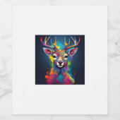 Wijnfles Etiket - De Kleurrijke Herten Kunstwerk (Enkel label)