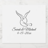 Wijnfles Etiket Liefdesvogels (Enkel label)
