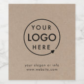 Wijnfles Etiket | Zakelijk Logo Kraft Stickers (Enkel label)