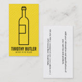 Wijnfles | Geel Visitekaartje (Voorkant / Achterkant)