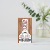 Wijnfles | Gemengde stijlvolle lettertypen | Hout Visitekaartje (Staand voorkant)