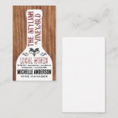Wijnfles | Gemengde stijlvolle lettertypen | Hout Visitekaartje (Voorkant / Achterkant)