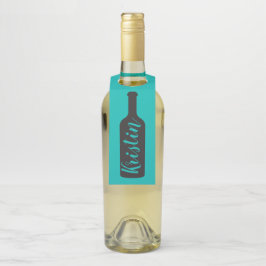 Wijnfles Gift Label hanger label, silhouet