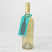 Wijnfles Gift Label hanger label, silhouet (Schuin)