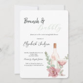 Wijnfles Glas Bloem Brunch & Mousserend Kaart (Voorkant)