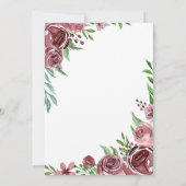 Wijnfles Glas Bordeaux Rozen Bruidsdouche Kaart (Achterkant)
