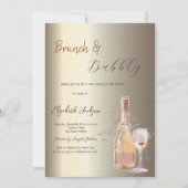 Wijnfles Glas Champagne Bruidsdiner Kaart (Voorkant)