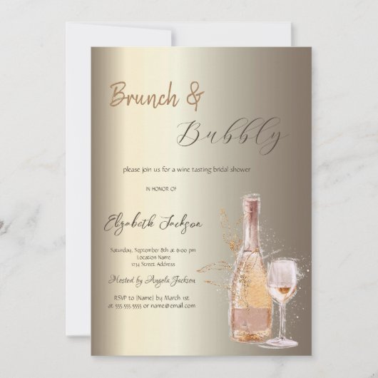 Wijnfles Glas Champagne Vrijgezellenfeest Kaart (Voorkant)