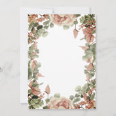 Wijnfles Glas Chic Bloemen Bruidsfeest Kaart (Achterkant)