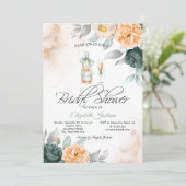 Wijnfles Glas Chic Groen Rozen Stippen Kaart (Staand voorkant)