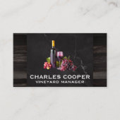 Wijnfles Glas en Druiven | Proeverijen Visitekaartje (Voorkant)