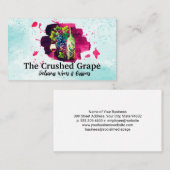 Wijnfles glas en druiven | Waterverf Art Visitekaartje (Voorkant / Achterkant)
