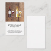 Wijnfles Glas | Houten Visitekaart Visitekaartje (Voorkant / Achterkant)