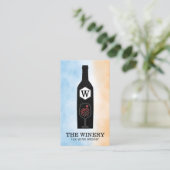 Wijnfles & Glas | Monogram Visitekaartje (Staand voorkant)