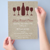 Wijnfles & Glazen Kerst Event Flyer Poster (Hand)