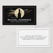 Wijnfles | Goud Splatter Visitekaartje (Voorkant / Achterkant)