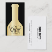 Wijnfles | Gouden Visitekaartje (Voorkant / Achterkant)