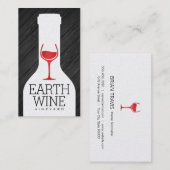 Wijnfles | Houten paneel Visitekaartje (Voorkant / Achterkant)