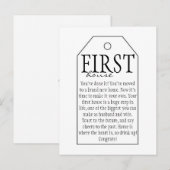 Wijnfles Huwelijks Cadeautags - Eerste Huis Aankondigingskaart (Voorkant / Achterkant)