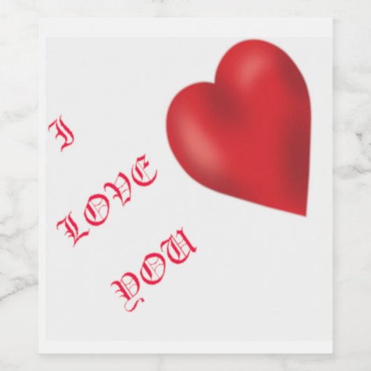 Wijnfles [Ik hou van je] Wijn Etiket (Enkel label)