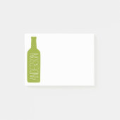 Wijnfles Illustratie - Moderne Witte Naam Post-it® Notes (Voorkant)