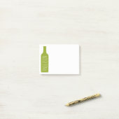 Wijnfles Illustratie - Moderne Witte Naam Post-it® Notes (Op bureau)