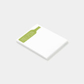 Wijnfles Illustratie - Moderne Witte Naam Post-it® Notes (Schuin)