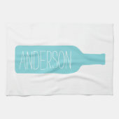 Wijnfles Illustratie - Moderne Witte Naam Theedoek (Horizontaal)