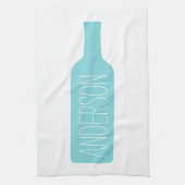 Wijnfles Illustratie - Moderne Witte Naam Theedoek (Verticaal)