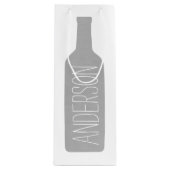 Wijnfles Illustratie - Moderne Witte Naam Wijn Cadeautas (Voorkant)
