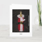 Wijnfles in Santa Suit Vrolijk Kerstfeest Kaart (Achterkant)