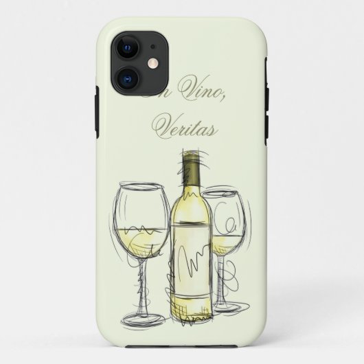 wijnfles " in vino veritas " iphone case (Achterkant)