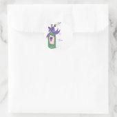 Wijnfles kip ronde sticker (Tas)