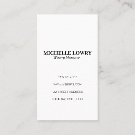 Wijnfles Kunst Visitekaartje (Achterkant)