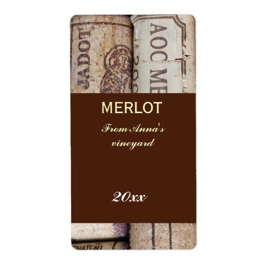 Wijnfles kurken flesetiket etiket (Voorkant)