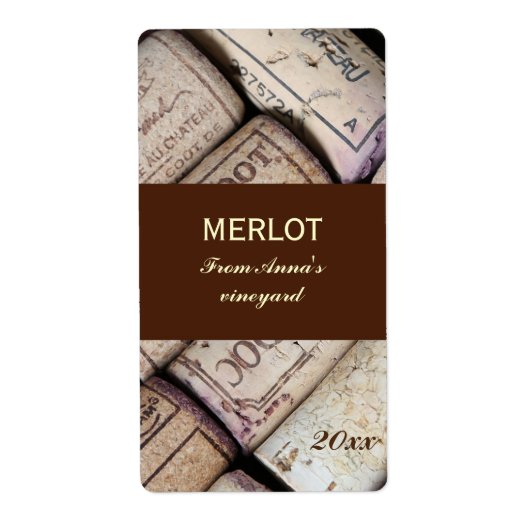 Wijnfles kurken flesetiket etiket (Voorkant)