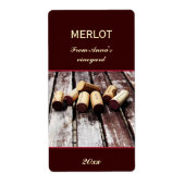 Wijnfles kurken flesetiket etiket (Voorkant)