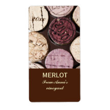 Wijnfles kurken flesetiket