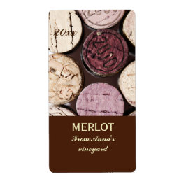 Wijnfles kurken flesetiket etiket