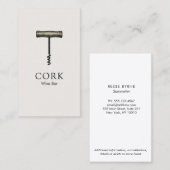 Wijnfles Kurkentrekker Visitekaartje (Voorkant / Achterkant)