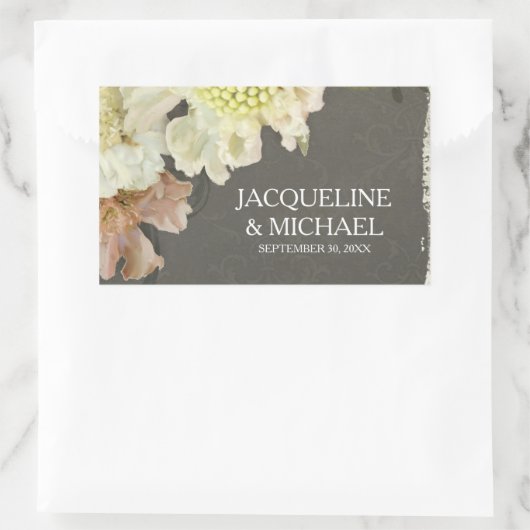 Wijnfles Label Moderne Bloemen Painterly Style (Tas)