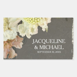Wijnfles Label Moderne Bloemen Painterly Style