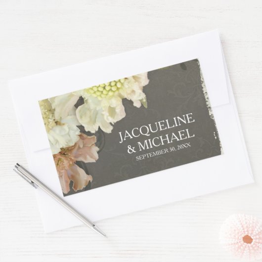 Wijnfles Label Moderne Bloemen Painterly Style (Envelop)