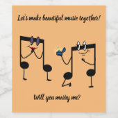 Wijnfles Label - Wil je met me trouwen? Wijn Etiket (Enkel label)