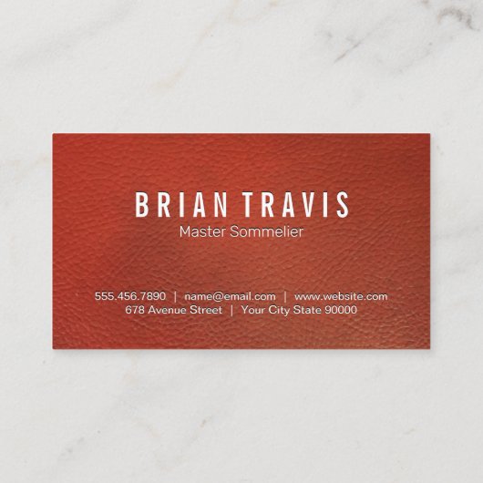 Wijnfles | Ledertextiel Visitekaartje (Achterkant)