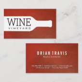 Wijnfles | Ledertextiel Visitekaartje (Voorkant / Achterkant)