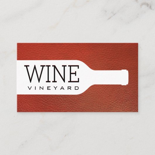 Wijnfles | Ledertextiel Visitekaartje (Voorkant)