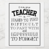 Wijnfles Leerlingenwaardering Dank je cadeau Wijn Etiket (Enkel label)