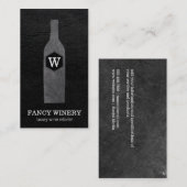 wijnfles | Lei Grijs | Monogram Visitekaartje (Voorkant / Achterkant)