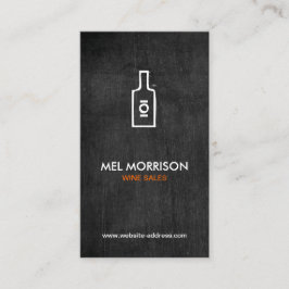 WIJNFLES LOGO op ZWART HOUT Visitekaartje